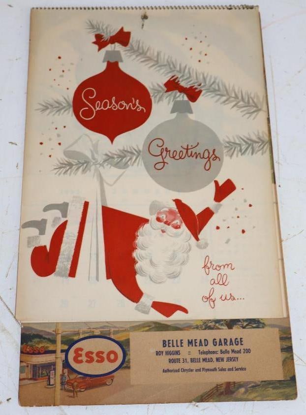 1953 Esso Advertising Calendar: 8.5" x 14.5"