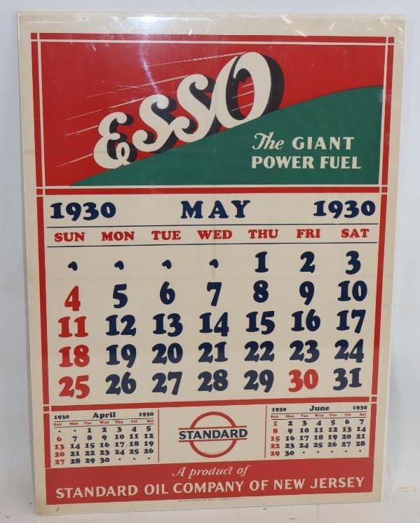 1930 Esso May Calendar: 15.5" x 21.5"