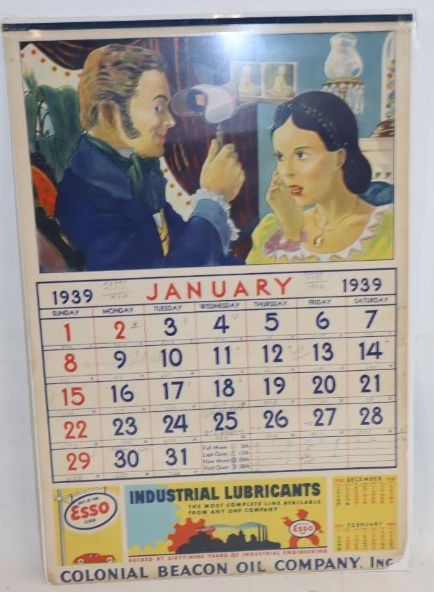 1939 Colonial Beacon & Esso Advertising Calendar (1 of 3)