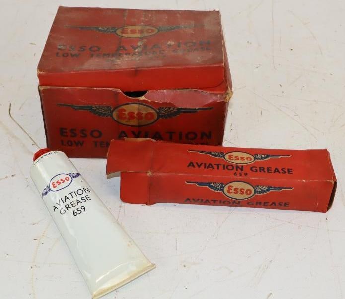 Group of 5 Esso Aviation Grease Tubes in Original Boxes & Countertop Display (1 of 6)