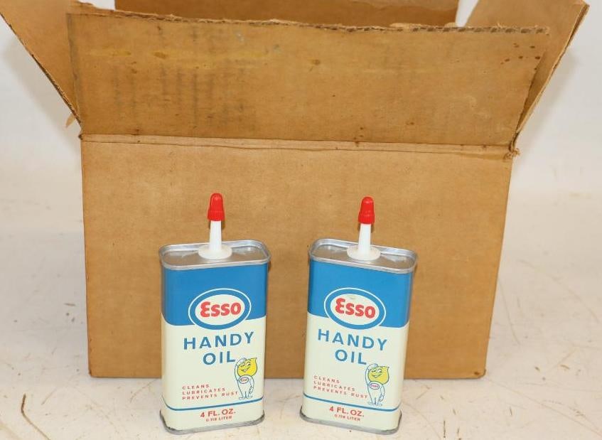 Group of 24 NOS Esso Handy Oiler Cans With Oil Drop Mascot In Original Box (1 of 5)