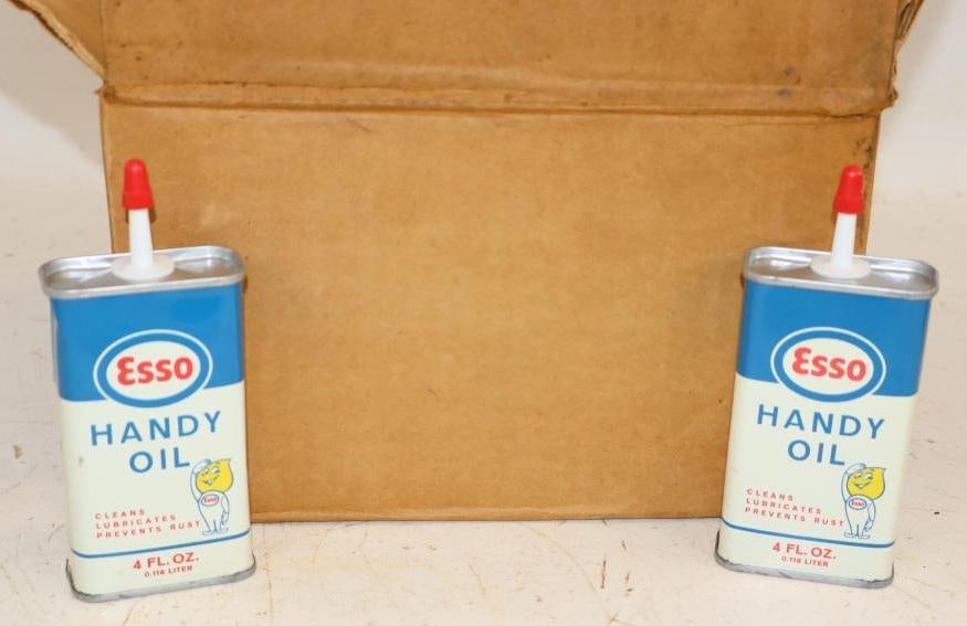 Group of 23 Esso Handy Oiler Cans With Oil Drop Mascot In Original Box (1 of 4)