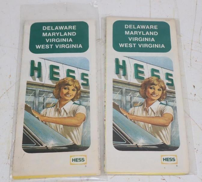 Group of 2 Hess Gas Station Maps: 9" x 4" each