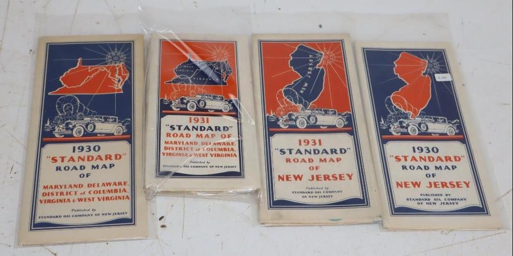 Group of 5 1930 & 1931 Standard Oil of NJ Gas Station Road Maps (1 of 4)