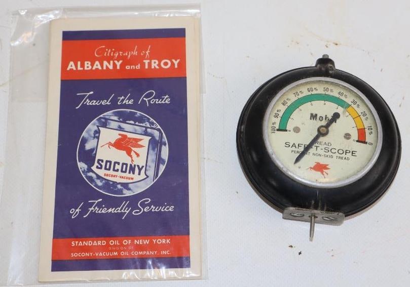 Group of 2 Socony Mobil Hartford Road Map and Safety Scope Meter (1 of 4)