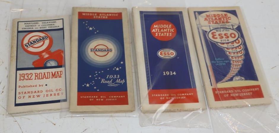 Group of 5 1932-1935 Standard Oil of NJ Gas Station Road Maps (1 of 4)