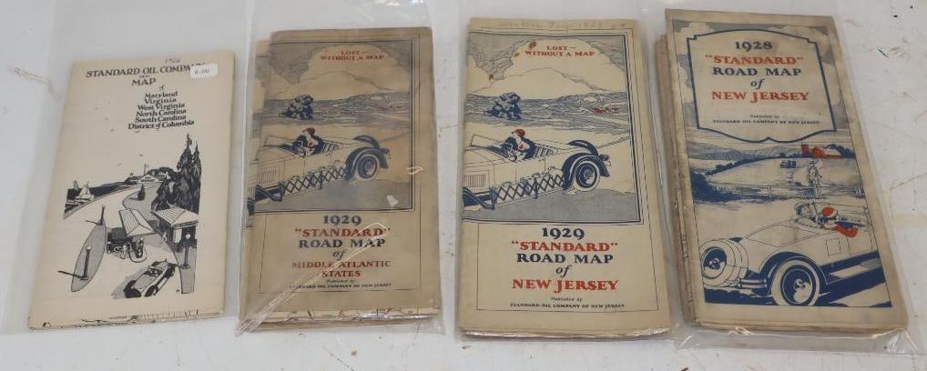 Group of 8 Standard Oil of NJ 1926-1928 Gas Station Road Maps (1 of 4)