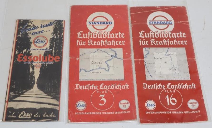 Group of 3 Esso Standard German 1930's Road Maps (1 of 4)