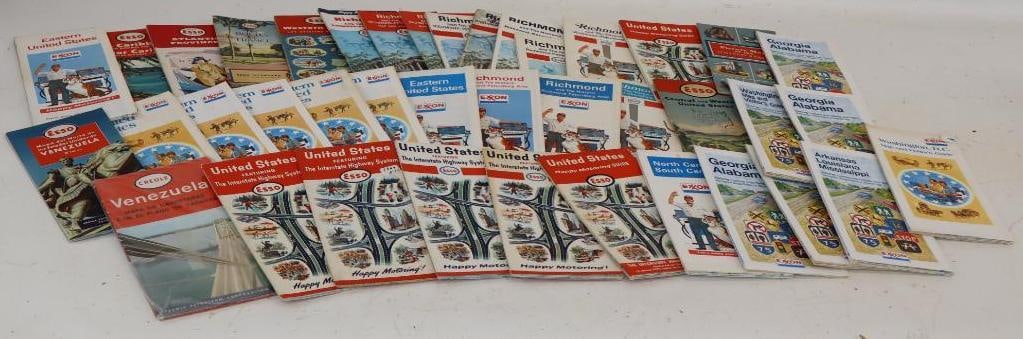 Group of 40 Esso and Exxon Gas Station Road Maps (1 of 12)