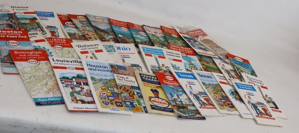 Group of 35 Esso and Exxon Gas Station Road Maps (1 of 10)