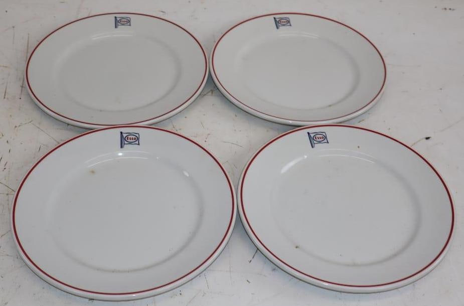 Group of 4 Esso From the Duraline Grineley Hotel Ware Company England Plates: 9" x 9" each