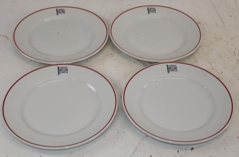 Group of 4 Esso From the Duraline Grineley Hotel Ware Company England Plates: 9" x 9" each