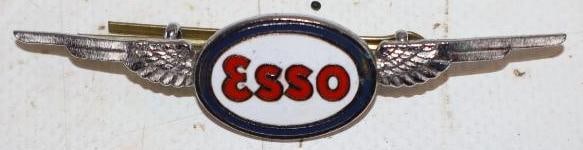 Cloisonne Esso Aviation Hat Badge with Wings (1 of 2)