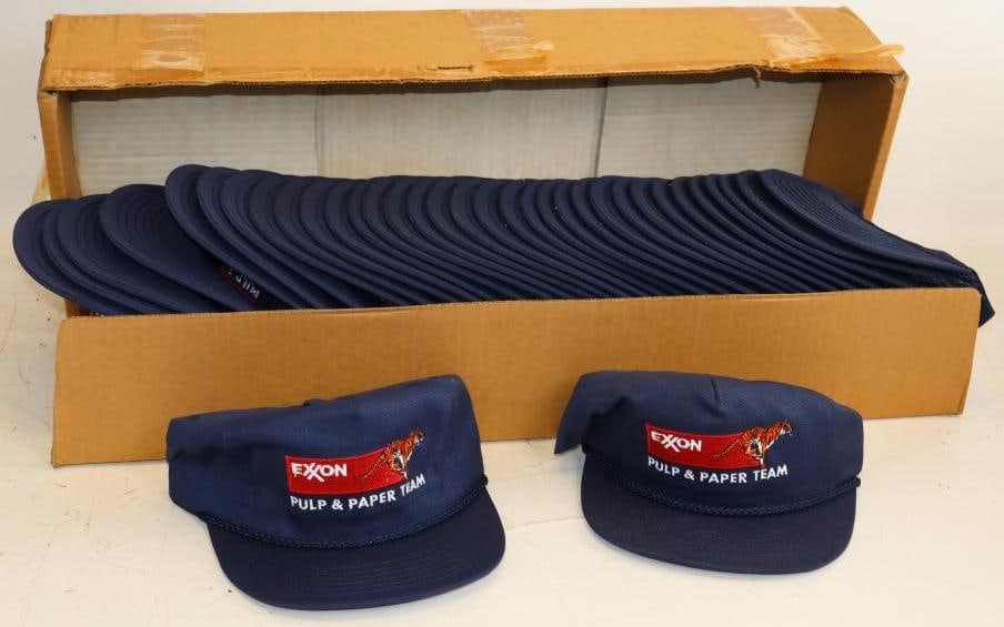 Group of 35 Blue Exxon Pulp & Paper Advertising Hats: 8.5" x 6.5" each, all are adjustable