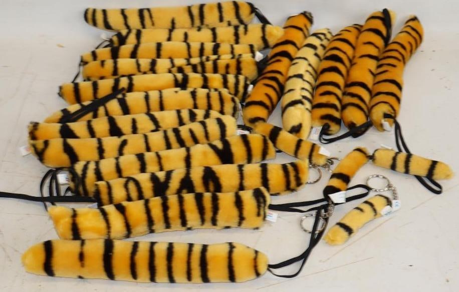 Group of 21 Esso Gas Tank Tiger Tails and Key Chains: Largest is 9in
