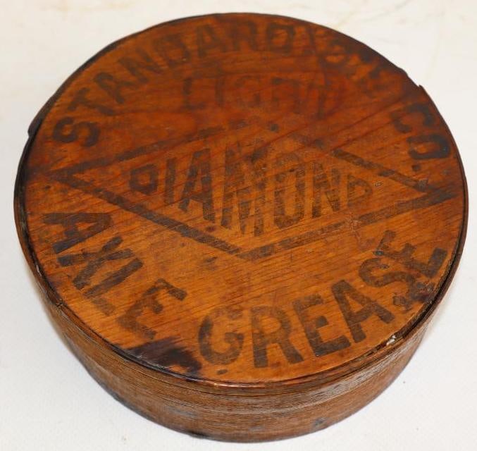 Standard Oil Diamond Axle Grease Wooden 1lb Can: 5.5" x 5.5" x 2"