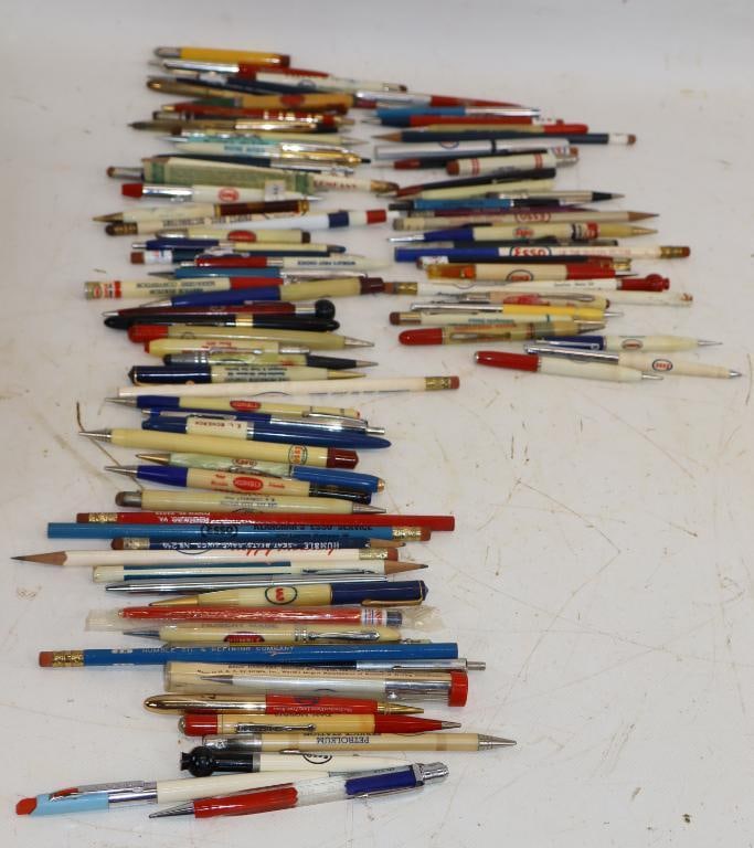 Group of 81 Esso, Enco, Humble, Carter, and GMC Advertising Pens and Pencils: largest 7.5"