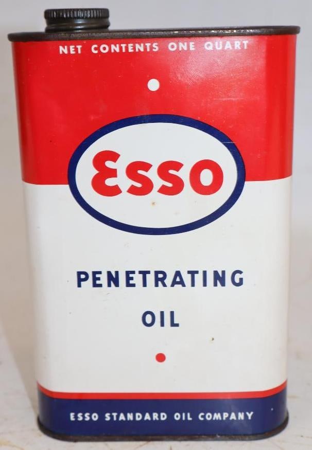 Esso Flat Metal Quart Penetrating Oil Can (1 of 2)