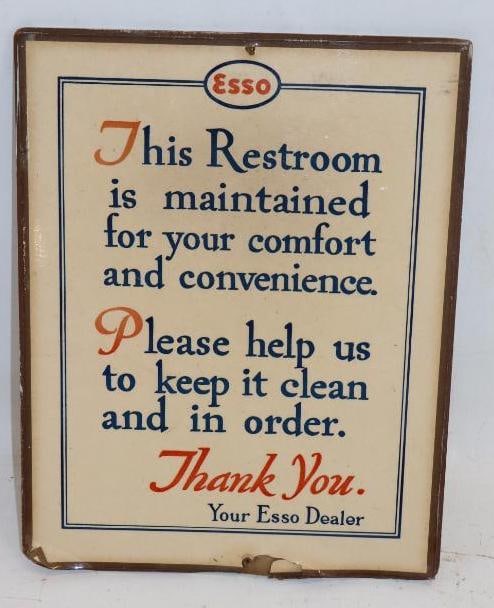 Masonite Esso Clean Restroom Sign (1 of 2)