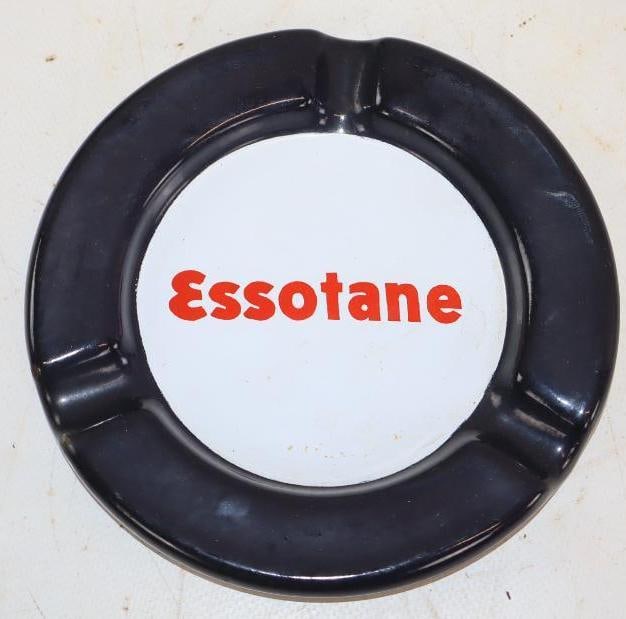 Essotane Porcelain Advertising Ashtray: 5.5" x 5.5"
