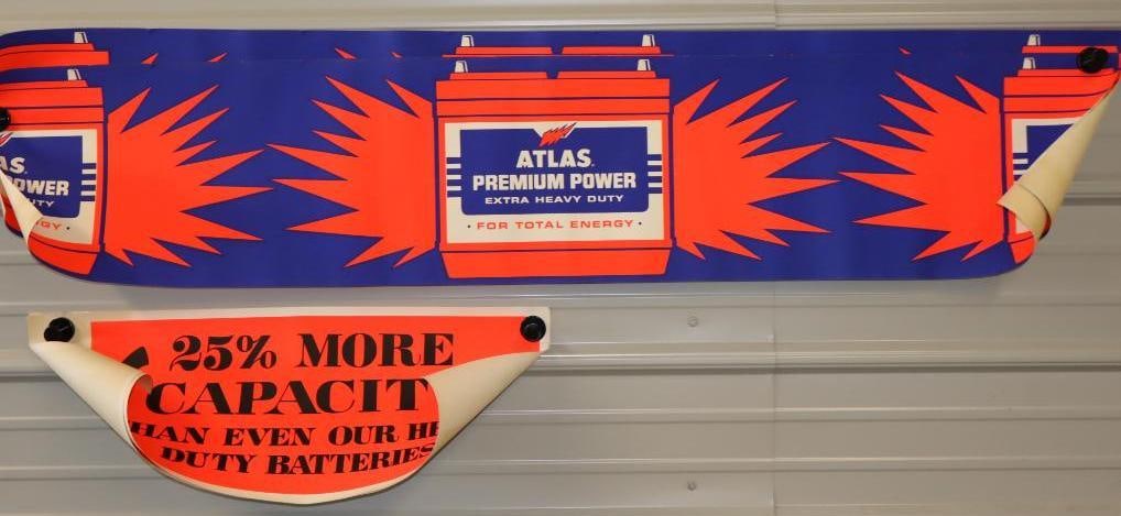 Group of 7 Atlas Paper Banners & Signs: Largest is 60" x 12"