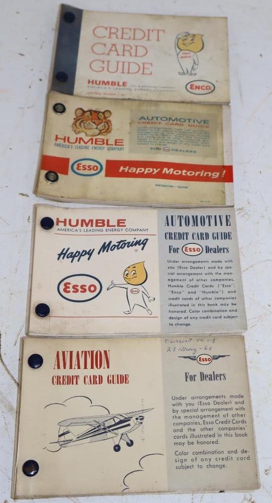 Group of 4 Enco, Humble & Esso Aviation Credit Card Guide Books: 6" x 4" each