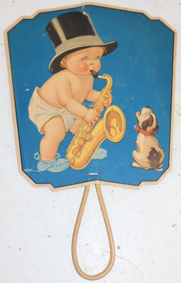 Litening Service Station Advertising Hand Fan: 6.75" x 10.5"