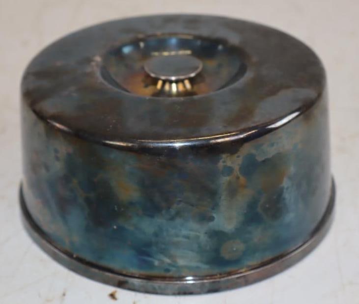 Humble Oil Dixie Products Nickle Silver On Tray Cover: 6.75x6.75x3