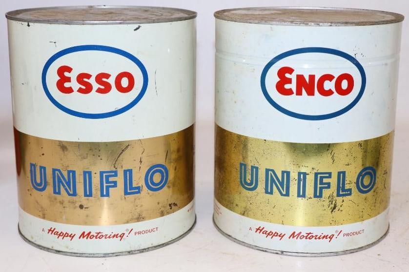 Group of 2 Esso Uniflo 1 Gallon Oil Cans (1 of 2)