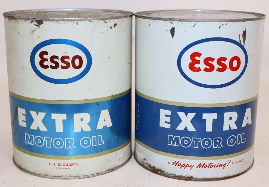 Group of 2 Esso Extra 1 Gallon Oil Cans (1 of 2)