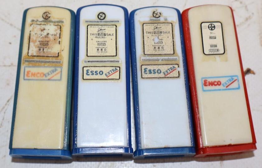 Group of 4 Gas Pumped Shaped Esso and Enco Salt and Pepper Shakers: 2.5x1x.75 Each