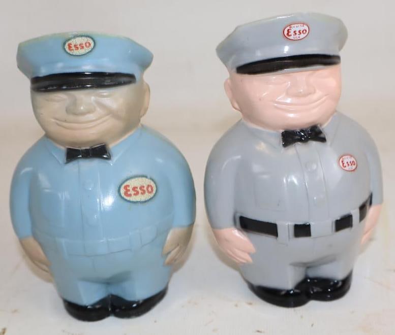 Group of 2 Esso "Fatman" Plastic Coin Banks: 3x2.5x4.5 Each