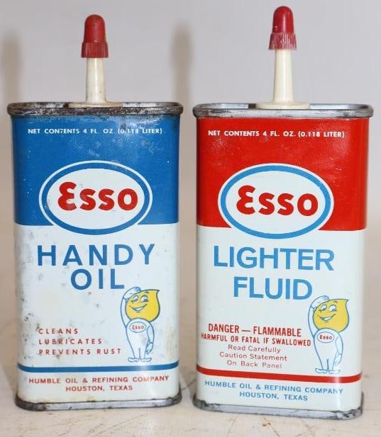 Group of 2 Esso Handy Oil and Lighter Fluid Cans: 4oz each