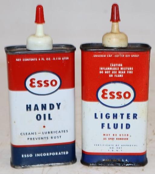 Group of 2 Esso Handy Oil and Lighter Fluid Cans: 4oz each
