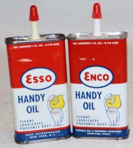 Group of 2 Esso and Enco Handy Oiler Cans: 4oz each