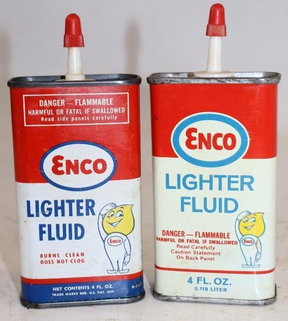 Group of 2 Enco Lighter Fluid Cans: 4oz each