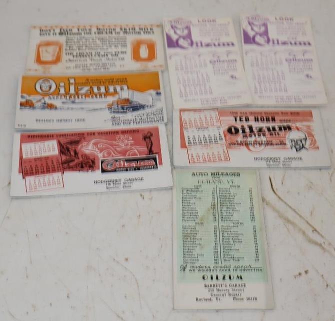 Group of 7 Oilzum Advertising Ink Blotters: 6.25x3.5 Each