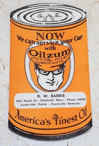 Oilzum Oil Can Shape Ink Blotter: 6.25x3.5