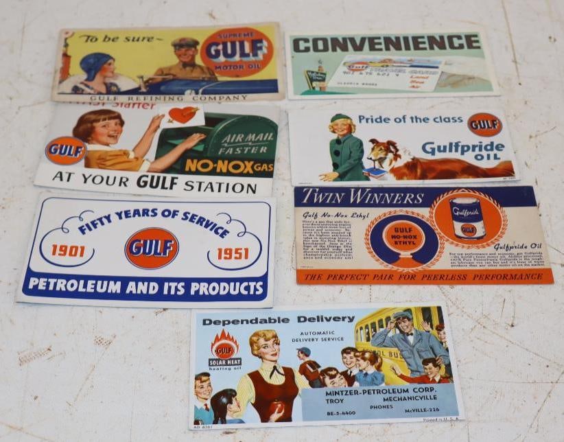 Group of 7 Gulf Oil and Gas Advertising Ink Blotters: 5.75x3.25 Is the Largest