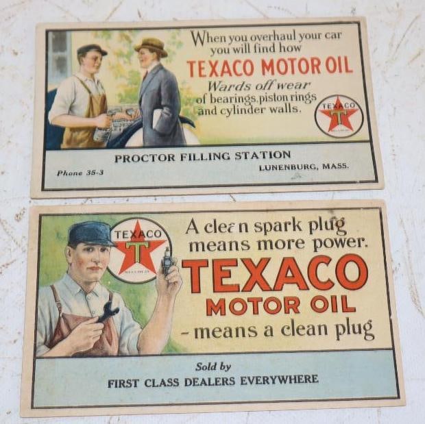 Group of 2 Early Texaco Motor Oil Ink Blotters (1 of 2)