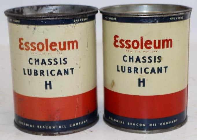 Group of 2 Colonial Beacon Essoleum 1lb Grease Cans (1 of 2)