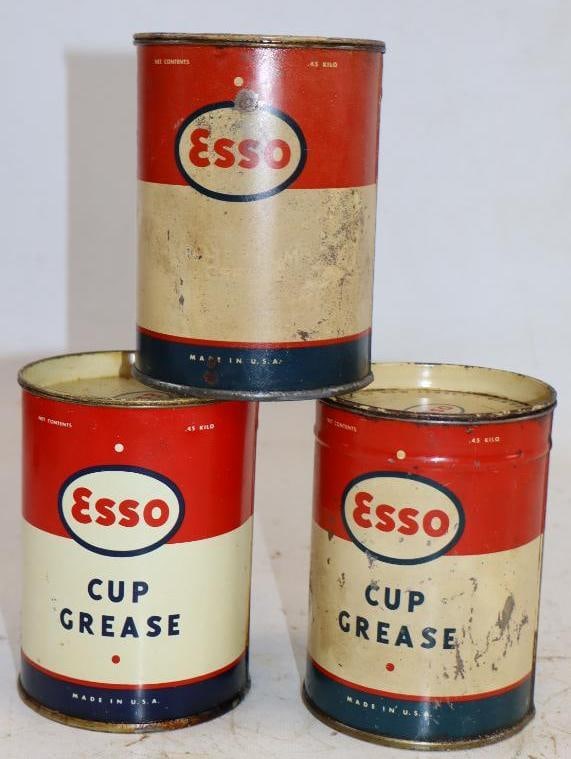 Group of 3 Esso 1lb Grease Cans (1 of 2)