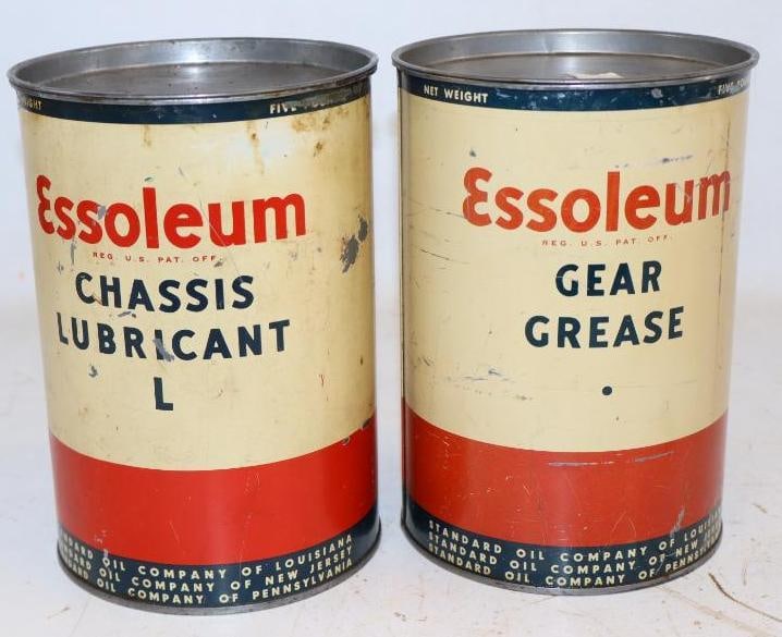 Group of 2 Essoleum Gear & Chassis 5 Lb Grease Cans (1 of 2)