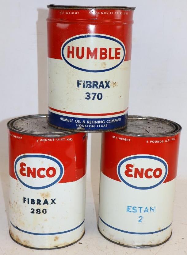Group of 3 Humble & Enco 5 Lb Grease Cans (1 of 2)