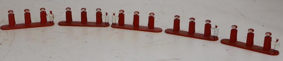 Group of 5 Lesney Metal Esso Gas Pump Toys: 3.75" x 1" x 1.25" each
