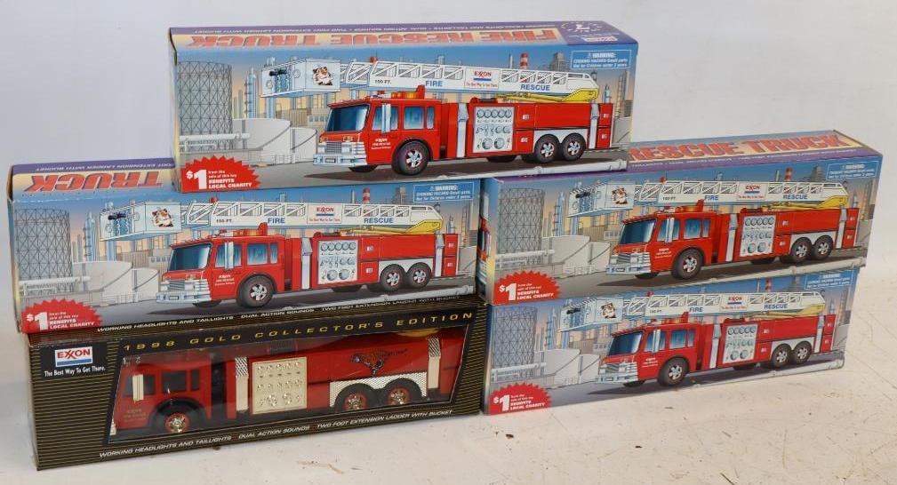 Group of 5 Exxon Gas Station Fire Trucks in Original Boxes (1 of 5)