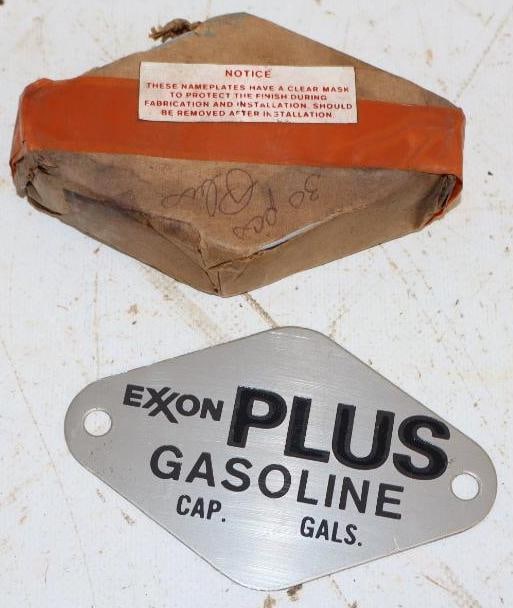 Group of 31 NOS Exxon Plus Gasoline Identification Tags: 4x2.5 Each