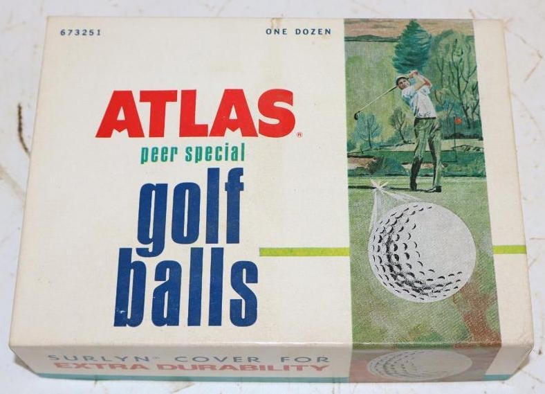 Group of 1 Dozen Atlas Peer Special Golf Balls in Original Box (1 of 3)
