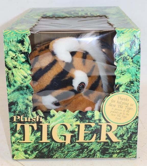 Plush Tiger in Original Box from Exxon Merchandise: 8" x 8.5" x 13"