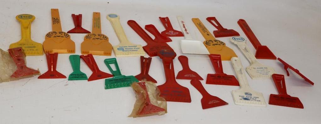 Group of 27 Esso Sohio & Humble Gas Station Advertising Ice Scrapers (1 of 7)